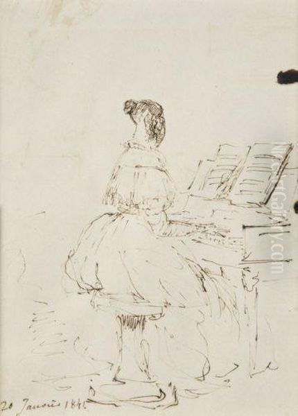 Jeune Femme Au Piano - view 1