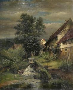 Landschaft Mit Wassermuhle In Oberfranken Landschaft Mit Wassermuhle In Oberfranken