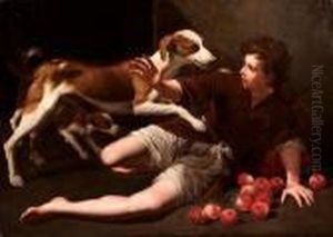 Fanciullo Con Cani E Mele