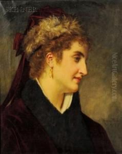 Portrait Of A Lady In Red by Hugues Merle