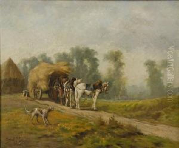 Haycart With Dog - view 1