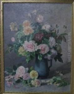 Bouquet De Roses Au Pot D'etain
