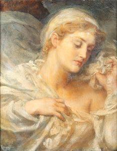 Portrait Of A Young Lady by Anna Lea Merritt