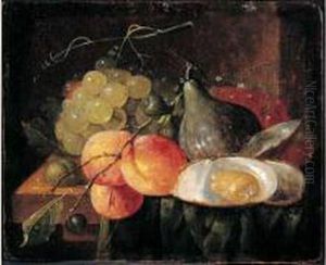Nature Morte De Fruits Et D'huitres by Thomas Mertens