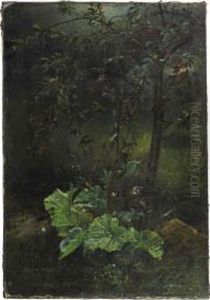 Birds Feeding On Berries by Alfred-Emile Mery