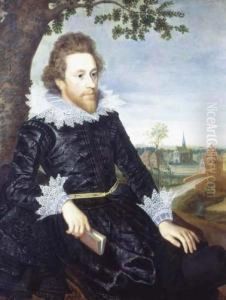 Portrait Of A Gentleman In An Open Landscape.