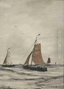Off The Coast Of Scheveningen by Hendrik Willem Mesdag