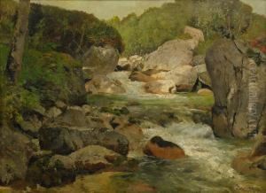 Mountain River by Arsenii Ivanovich Meshcherskii