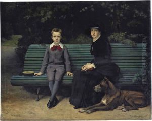 Madame Memessiere Et Son Fils by Joseph Paul Mesle