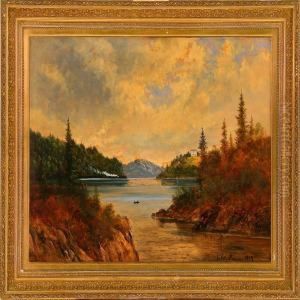 Fiord Scene On A Cloudy Autumn Day