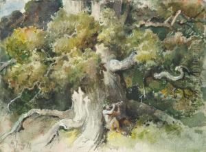 fauno Tocando La Flauta by Apeles Mestres