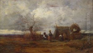 Gypsy Camp by Geza Meszoly