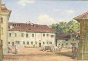 Blick Auf Die Spezerei-handlung J. Schnorf In Bern. by Adolf Methfessel