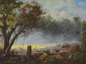 Brazilian Military Encampment In Yguazu by Adolf Methfessel