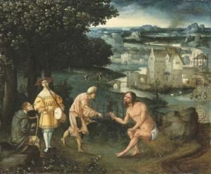 Job Listening To The Musicians by Cornelis Massys