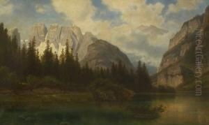Blick Vom Durrensee / Lago Di Landro Auf Die Cristallo-gruppe.