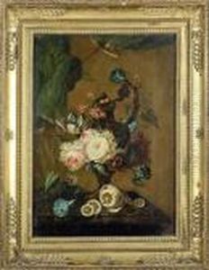 Nature Morte A L'urne Fleurie Et Au Citron Sur Un Entablement by Johann Martin Metz