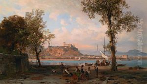 Veduta Di Angera Sul Lago Maggiore by Alfred Metzener