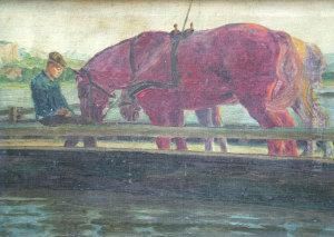Metzger, - Horses Being Ferried Across A River Metzger, - Horses Being Ferried Across A River