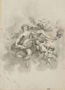 Etude De Plafond: Flore Et Zephyr by Vincenzo Meucci