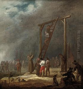 Prisoners At The Gallows Before An Army