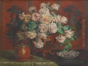 Composition Aux Roses Et Chinoiserie by Georgette Meunier