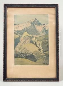 Mountainscene by Henri Georges Jean Isidore Meunier