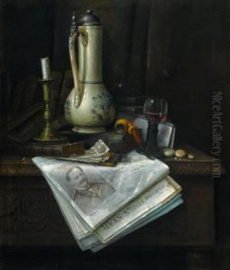 Still Life With "times Star" by Charles Alfred Meurer