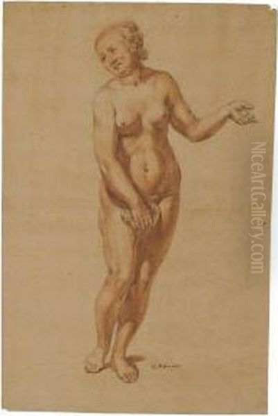 Study Of A Standing Female Nude - view 1