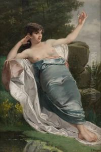Nu Au Bord De La Riviere by E. Meyer