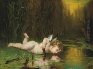 Cupid And His Own Reflection by Emile Meyer