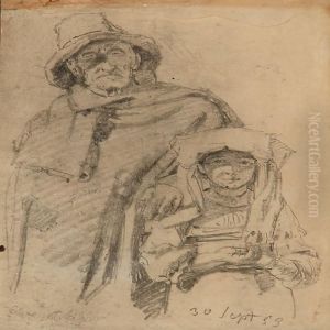 Old Man With A Young Italian Girl by Ernst Meyer