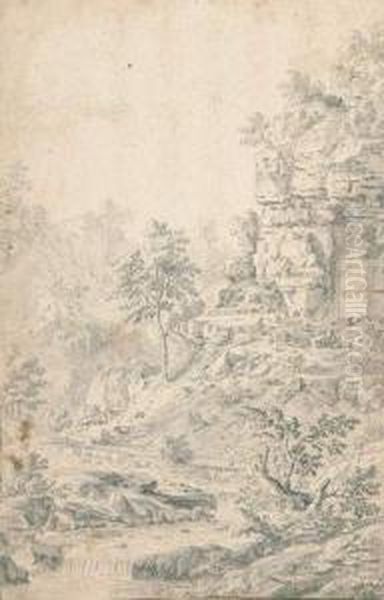 Berglandschaft Mit Steinbruch. - view 1