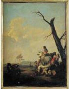 Le Repos Des Chasseurs by Franz Anton Meyer
