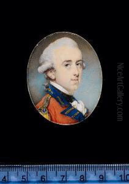 Sir Francis Clarke, Wearing Scarlet Coatee With Blue Facings And Gold Epaulette, Frilled White Chemise And Black Stock, His Powdered Wig Worn En Queue With A Black Ribbon. - view 1