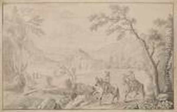 Landscape With Two Men On Horseback - view 1