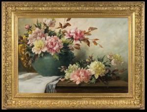 White And Pink Peony by Sophie Meyer