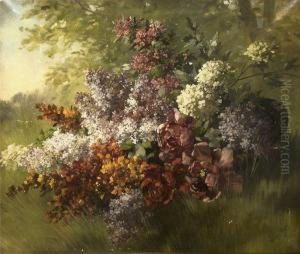 Blumenstillleben Am Waldrand