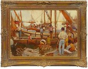 Belebteritalienischer Fischerhafen by Kunz Meyer-Waldeck