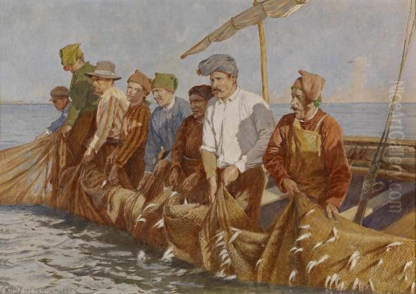 Fishermen Pulling In Their Catch - view 1