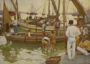 Fischer Im Hafen by Kunz Meyer-Waldeck