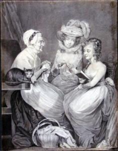 Die Strick- Und Nahstunde by Friedrich Edouard Meyerheim
