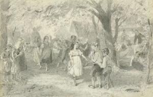 Kinder Bei Tanz Und Spiel Im
Garten. by Friedrich Edouard Meyerheim