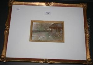 The Duck Pond by Robert Gustave Meyerheim