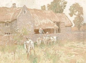 Feeding The Calves by Robert Gustave Meyerheim
