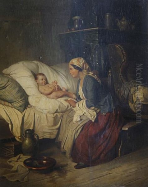 Mother And Baby In An Interior - view 1