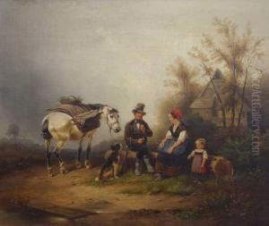 Die Rast Am Wege by Wilhelm Alexander Meyerheim