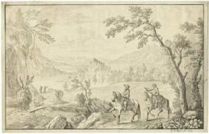 Idyllische Fluslandschaft by Johann Heinrich Mezger