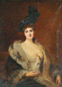 Portrait De La Comtesse De B by Charles Mezzara
