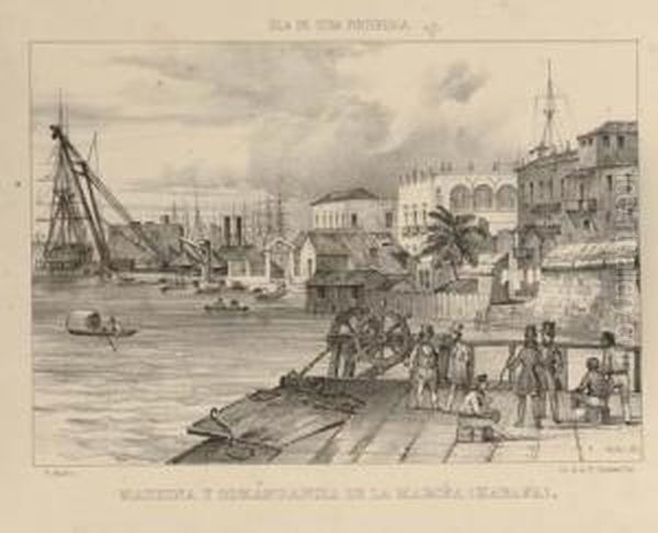 Isla De Cuba Pintoresca: Iglesia Catedral De Santiago De Cuba; Los Ranchos De San Diego Y Parte Del Pueblo; Los Portales A 5 Leguas De Los Banos De San Diego; Fenomento Natural; Trapiche De Un Ingenio Durante La Molienda; Inglesia Del Santo Cristo (habana - view 1